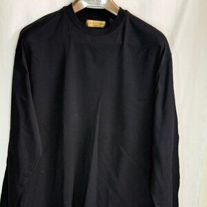 NWOT Tricots St Raphael Men's 100% Cotton Crew Neck Long Sleeve Shirt - Black-XL